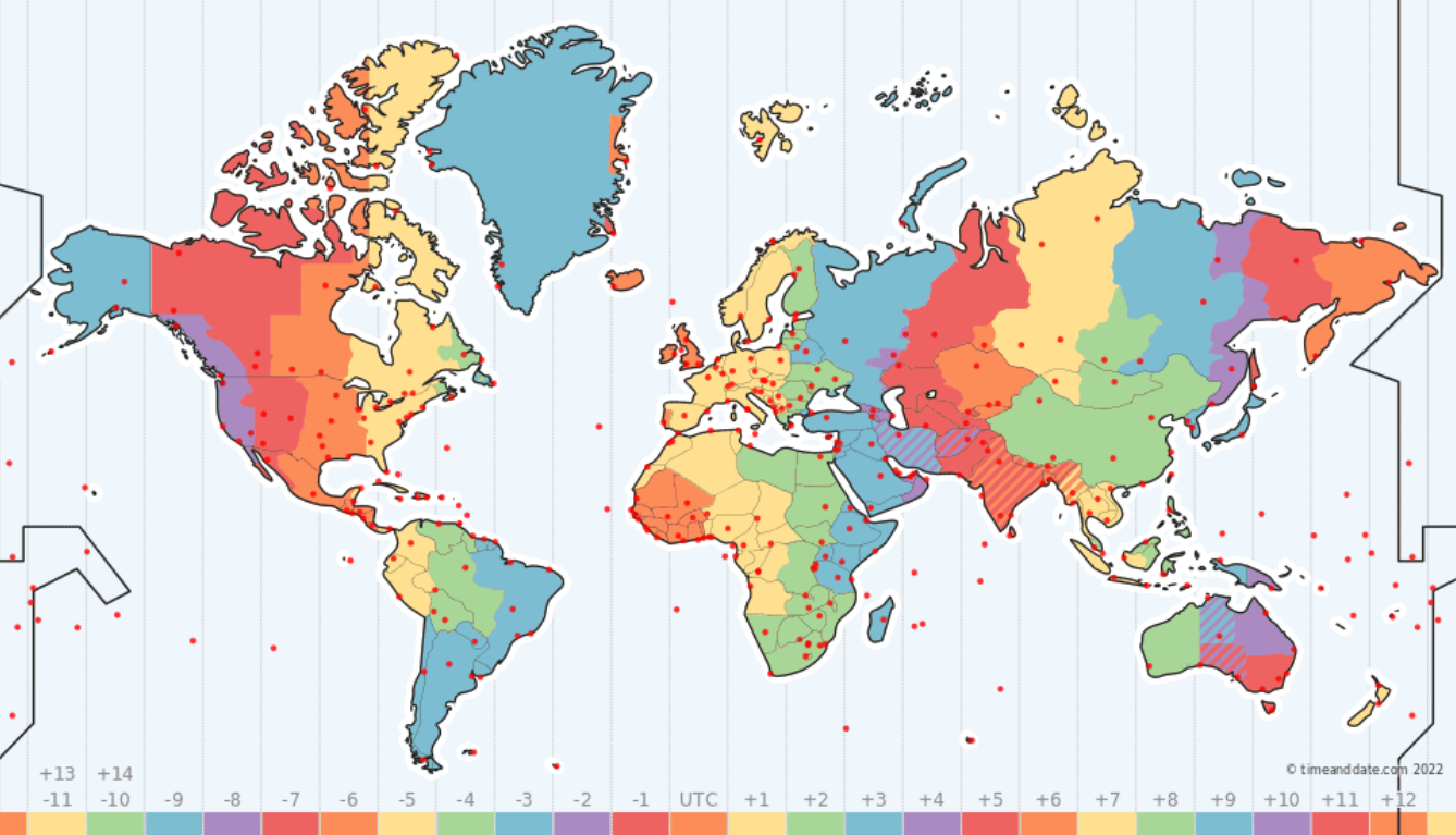 Zeitzonen Karte